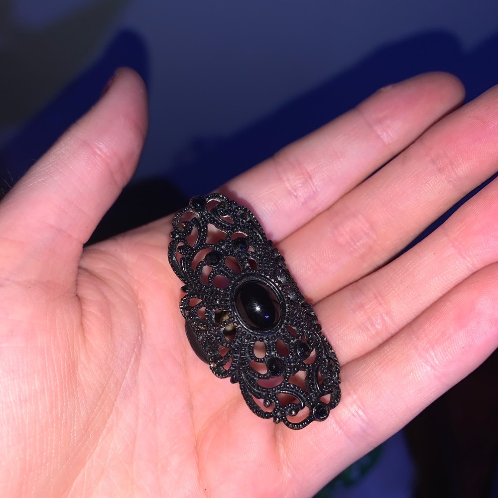 Gothic black aesthetic vintage ring